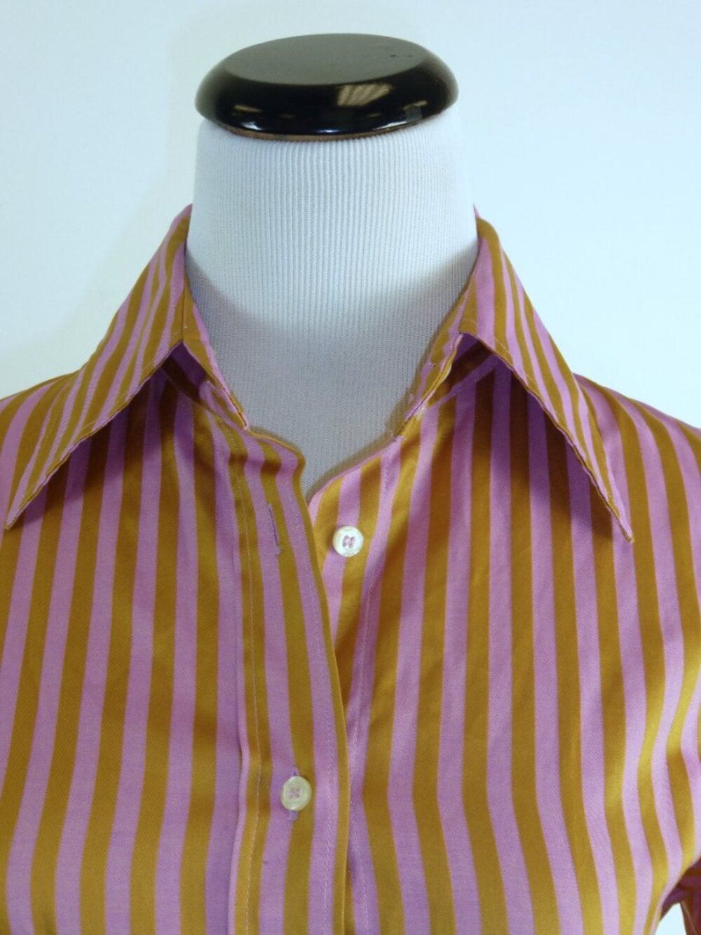 ETRO MILANO ITALY GOLD PINK STRIPE Shirt i42 M - Picture 2 of 6